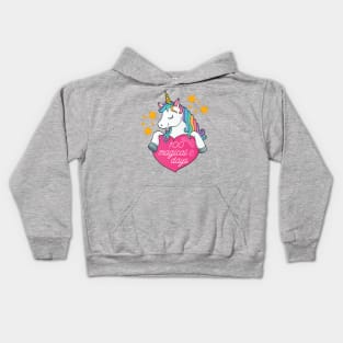 100 Days Of School Unicorn 100 Magical Days Kids Hoodie